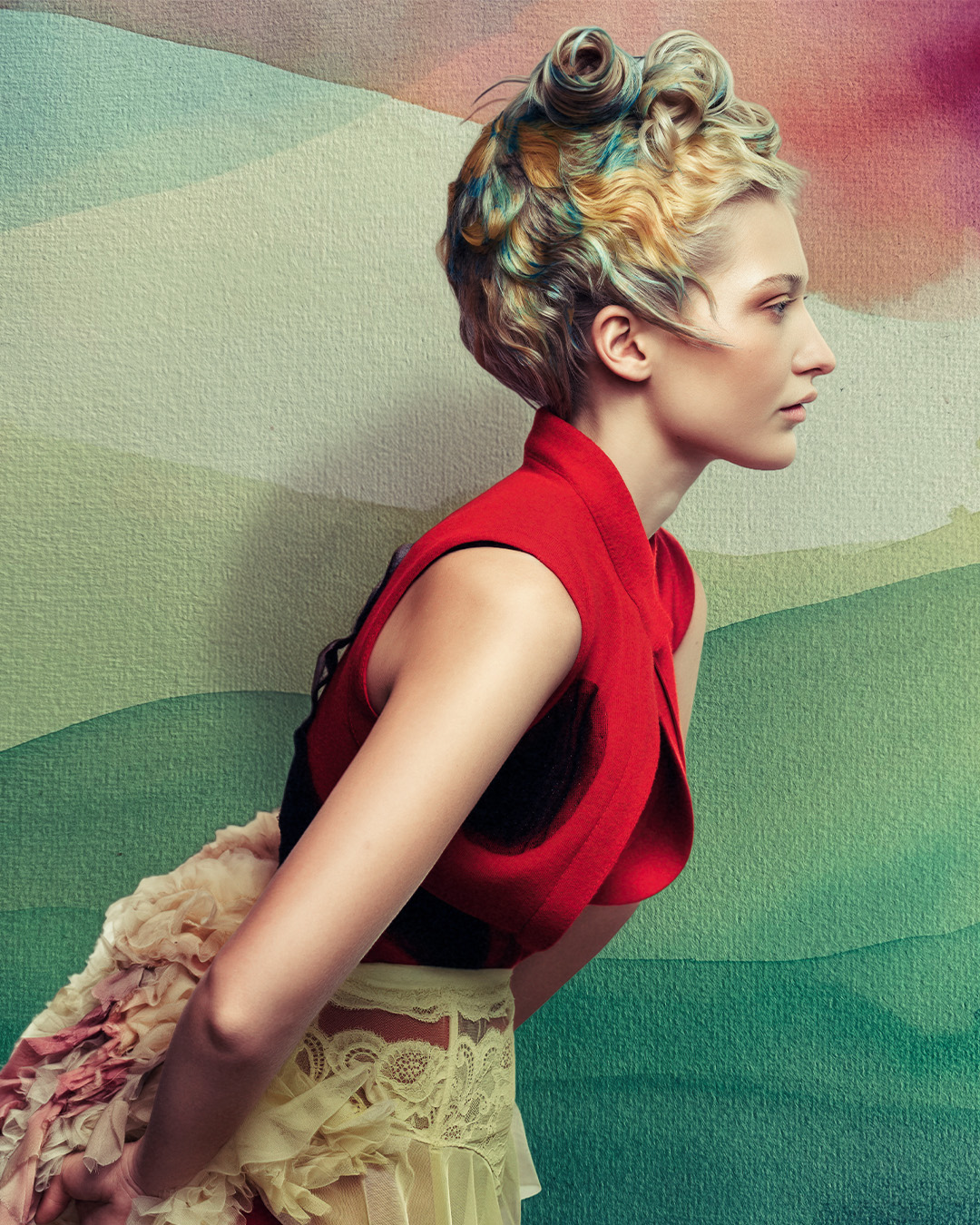 Creative Colour Wavy Updo - Ivonne Martens Opdam - Marble Collection